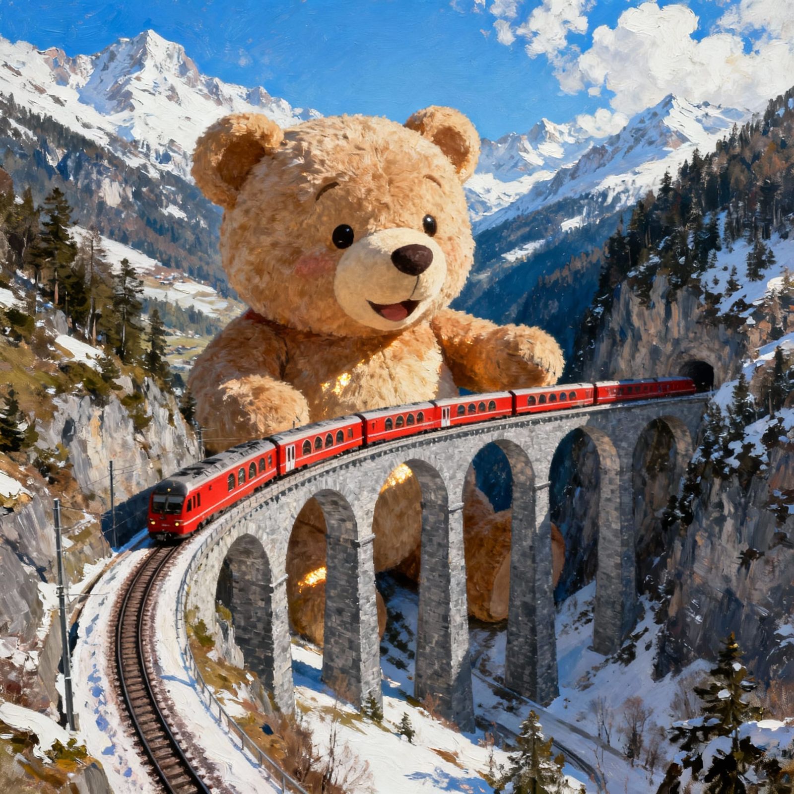 Teddy Colossal visits the Swiss Alps