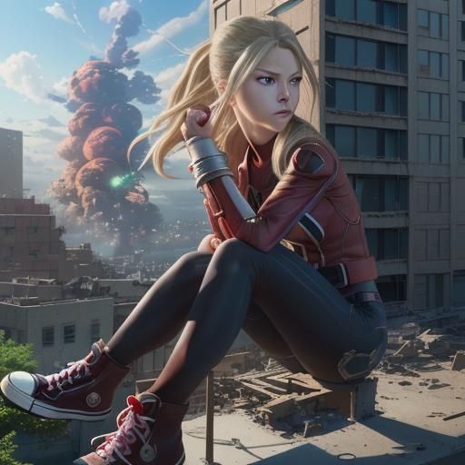 Cassie Lang Destroys Building in Anime Style