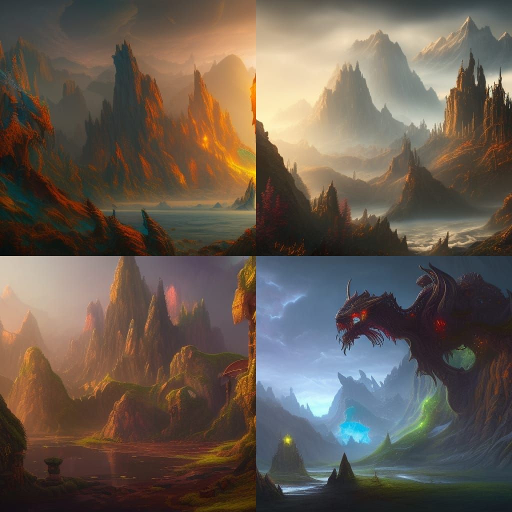 Fantastical Matte Painting in Deep Color, 8K Resolution