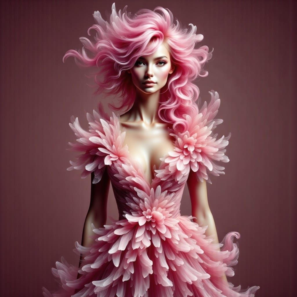 Alien Goddess in Shifting Quantum Blush