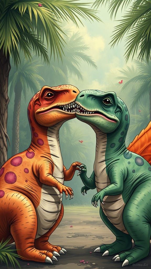 (French Dinosaurs French Kissing:1.5)