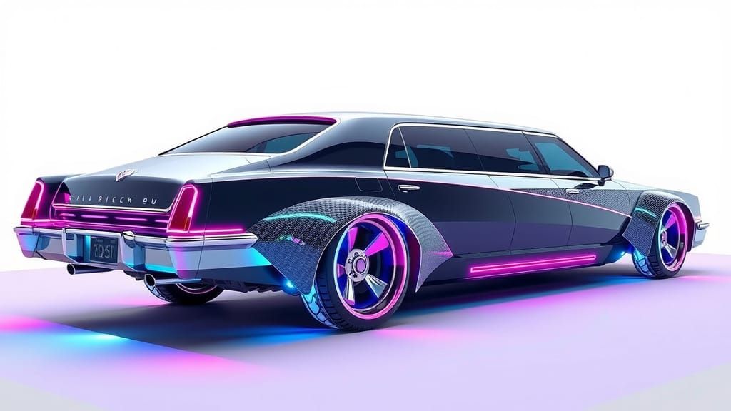 Sleek Futuristic Limousine in Steampunk Cyberpunk Style