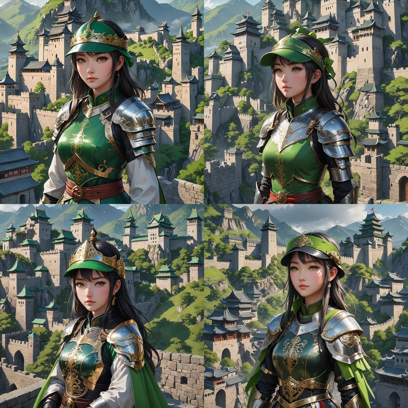 Anime Style Chinese Knight in Mountain Landscape