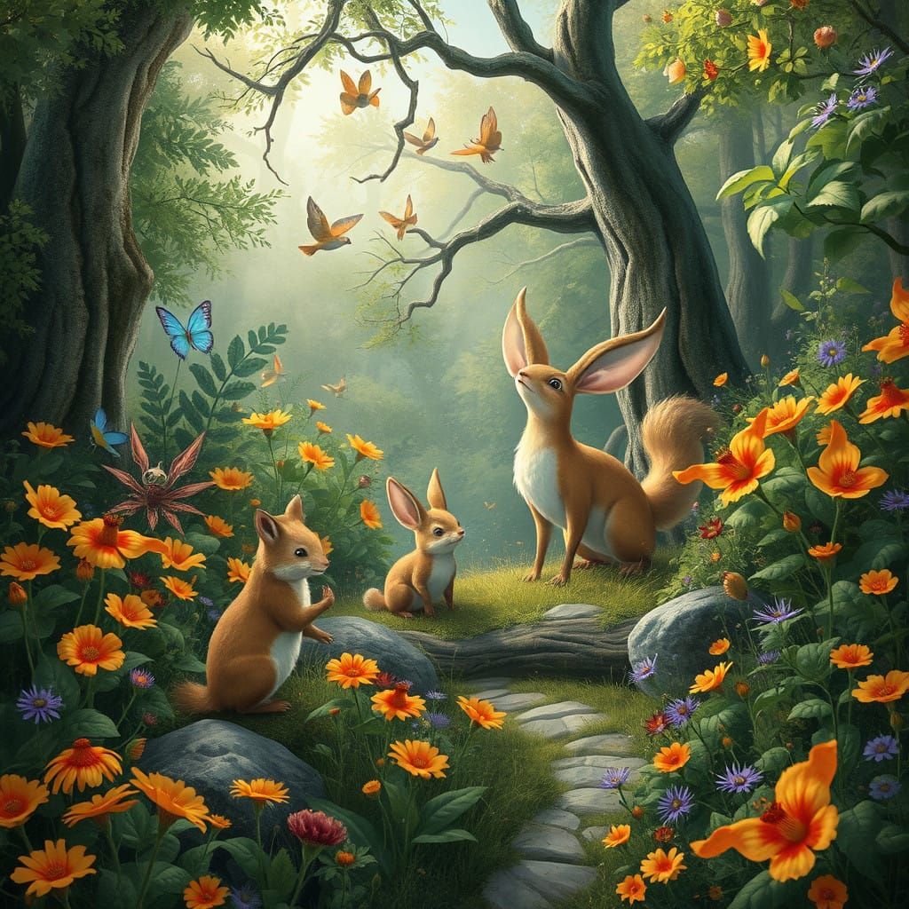 Whimsical Woodland Gathering in Beatrix Potter and J.M. Barr...