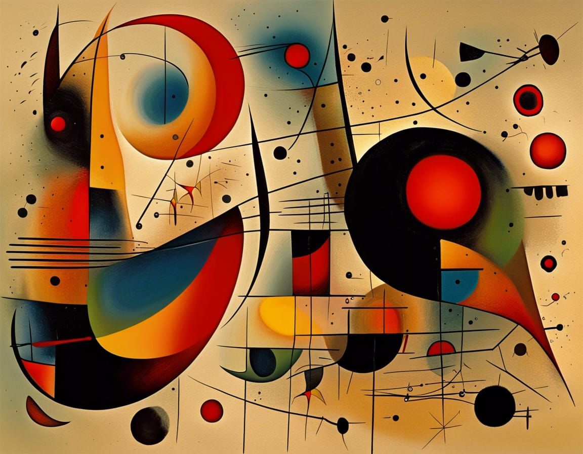 Abstract Composition in the Style of Miró