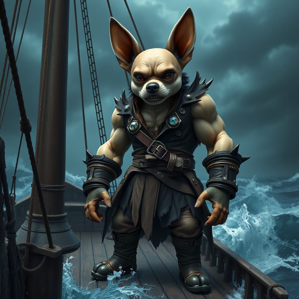 Mighty Chihuahua-Human Hybrid Pirate Stands Tall Amidst Stor...