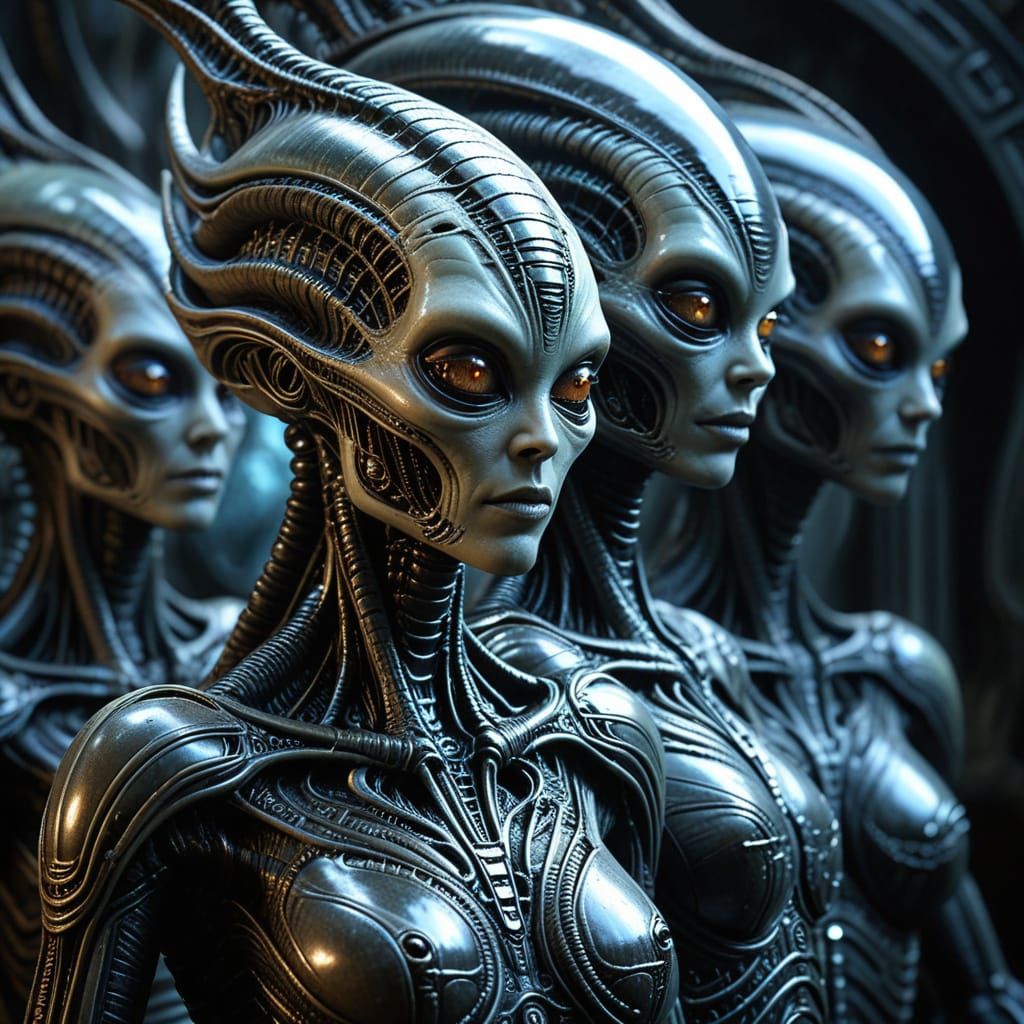 Surreal Futuristic Goddesses of a Haunting Alien World in Cy...