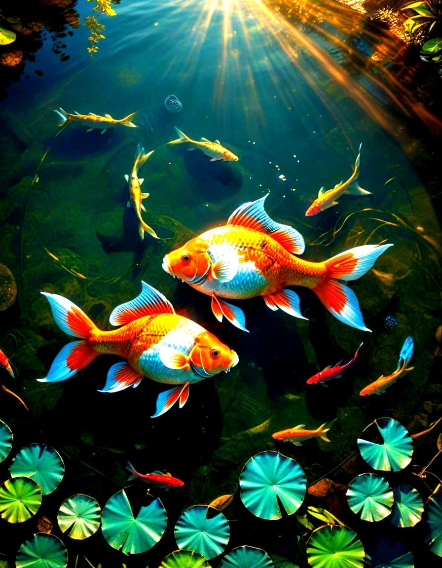 A visual view looking down at a A beautiful Lillypond from a...