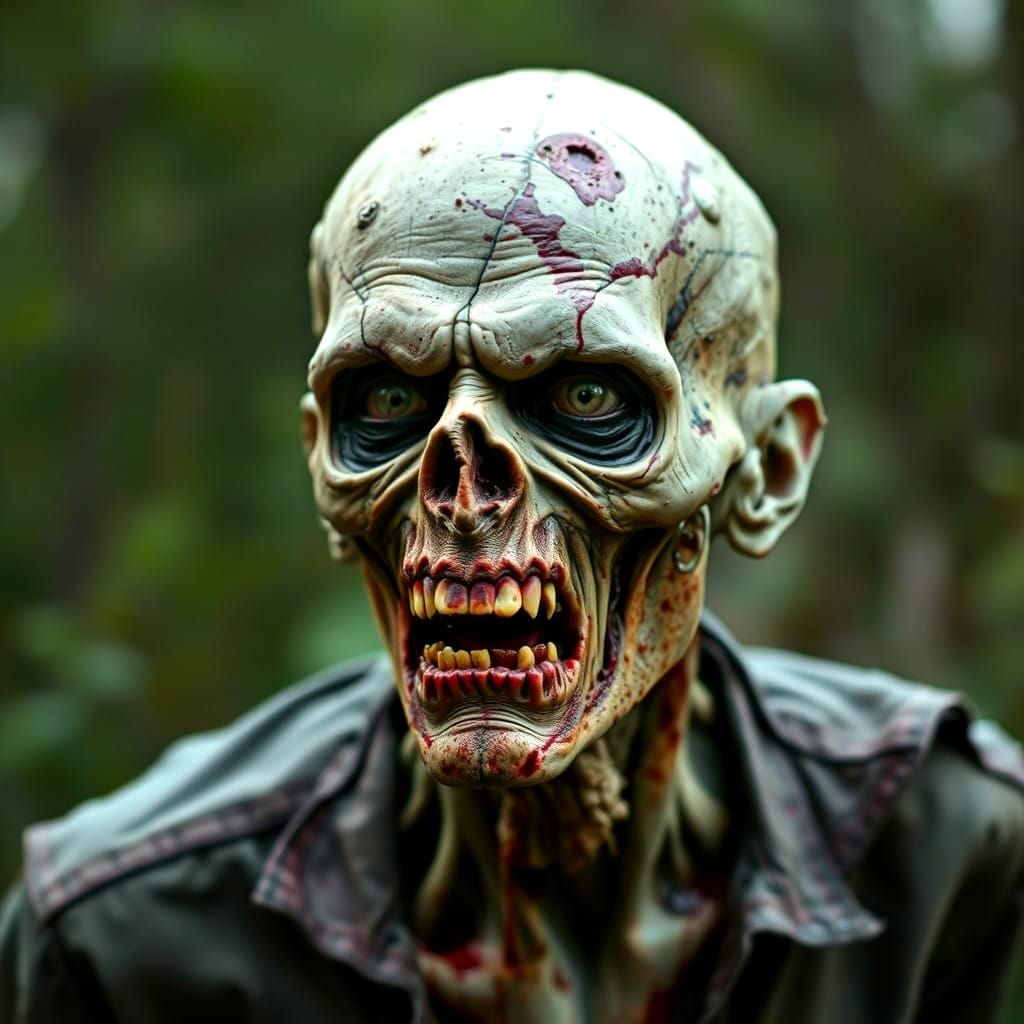 Gritty Post-Apocalyptic Zombie in Realistic Style