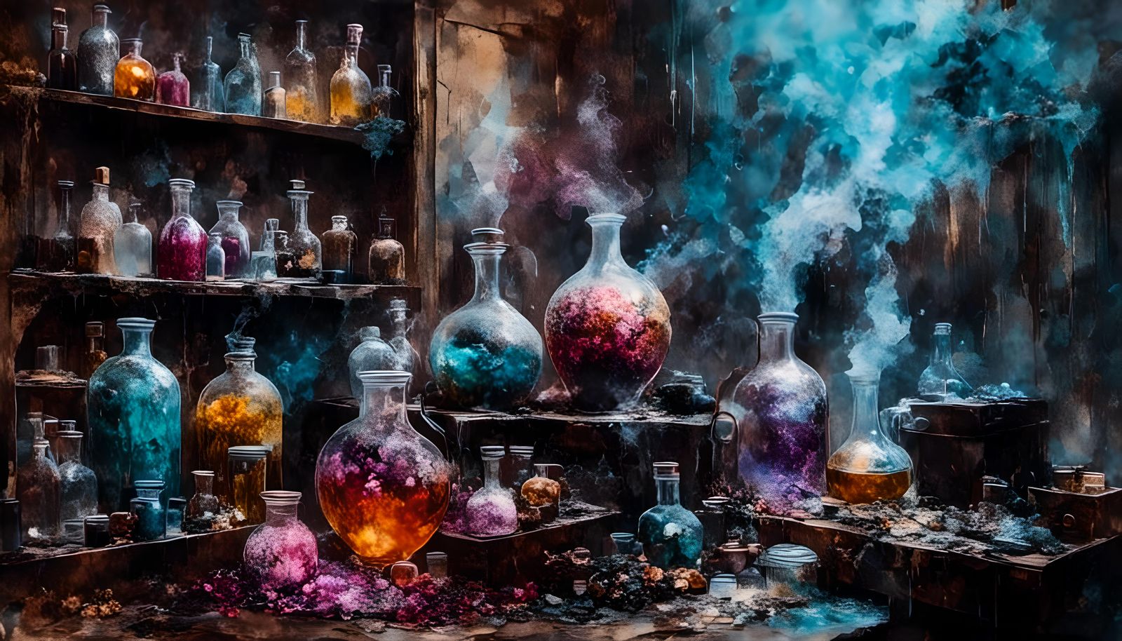 Steampunk Apothecary Lab with Magical Brews