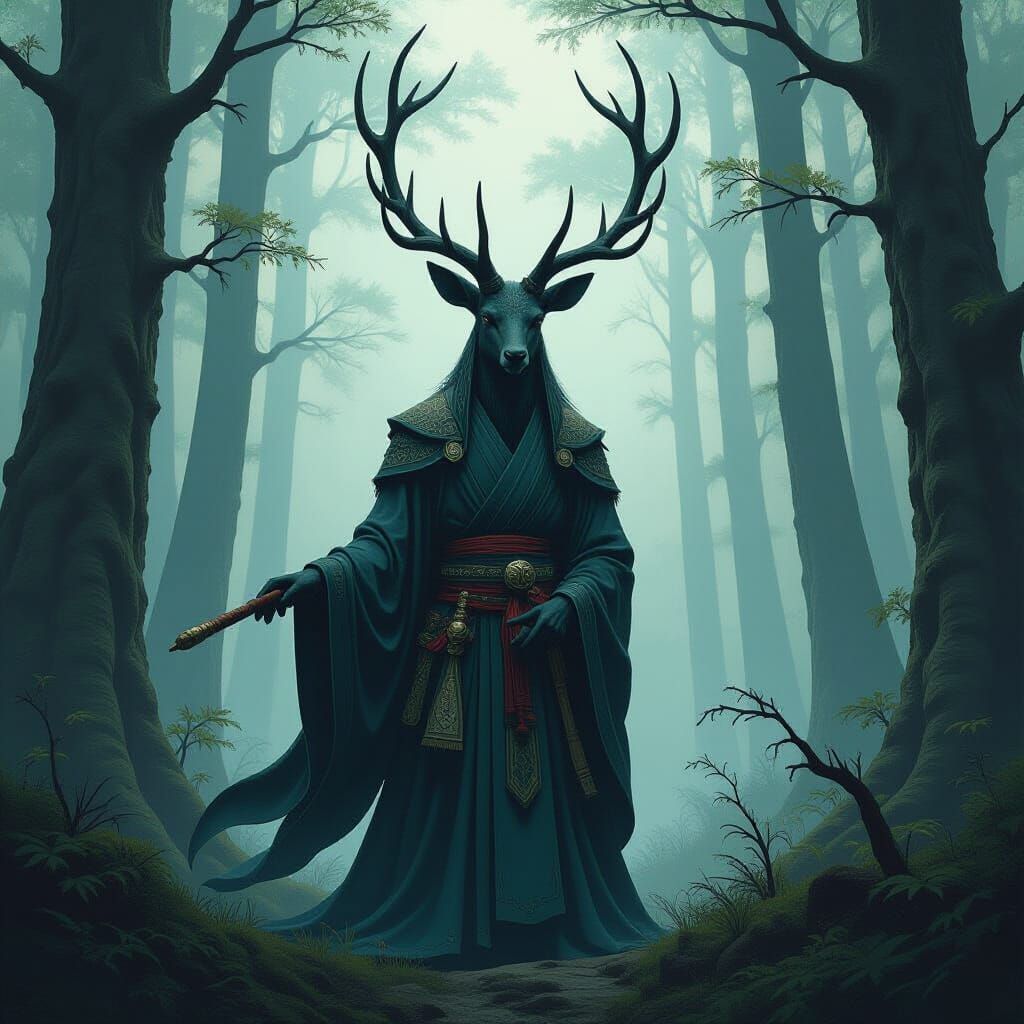 Majestic Deer God Embodiment of Natural Balance