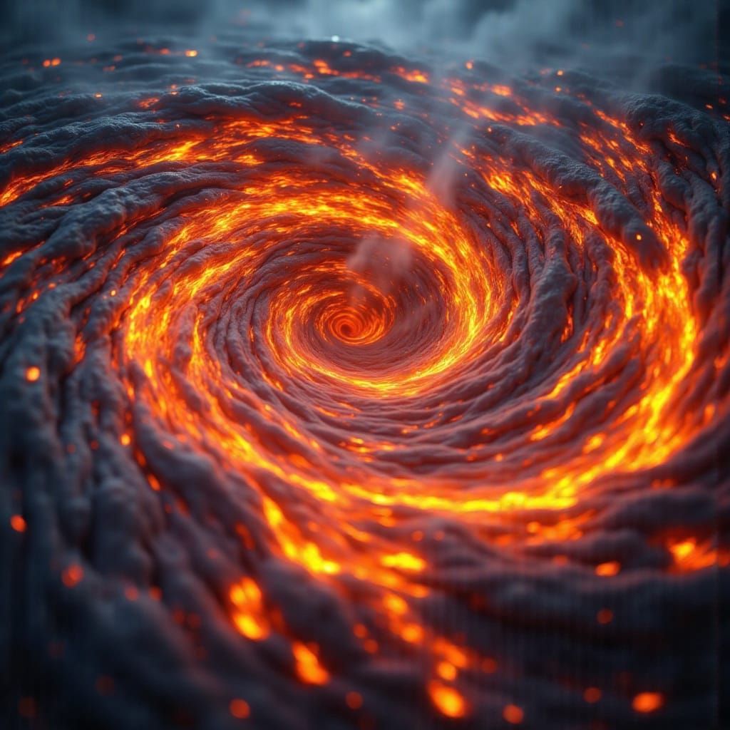 Hyperrealistic Vortex of Molten Lava
