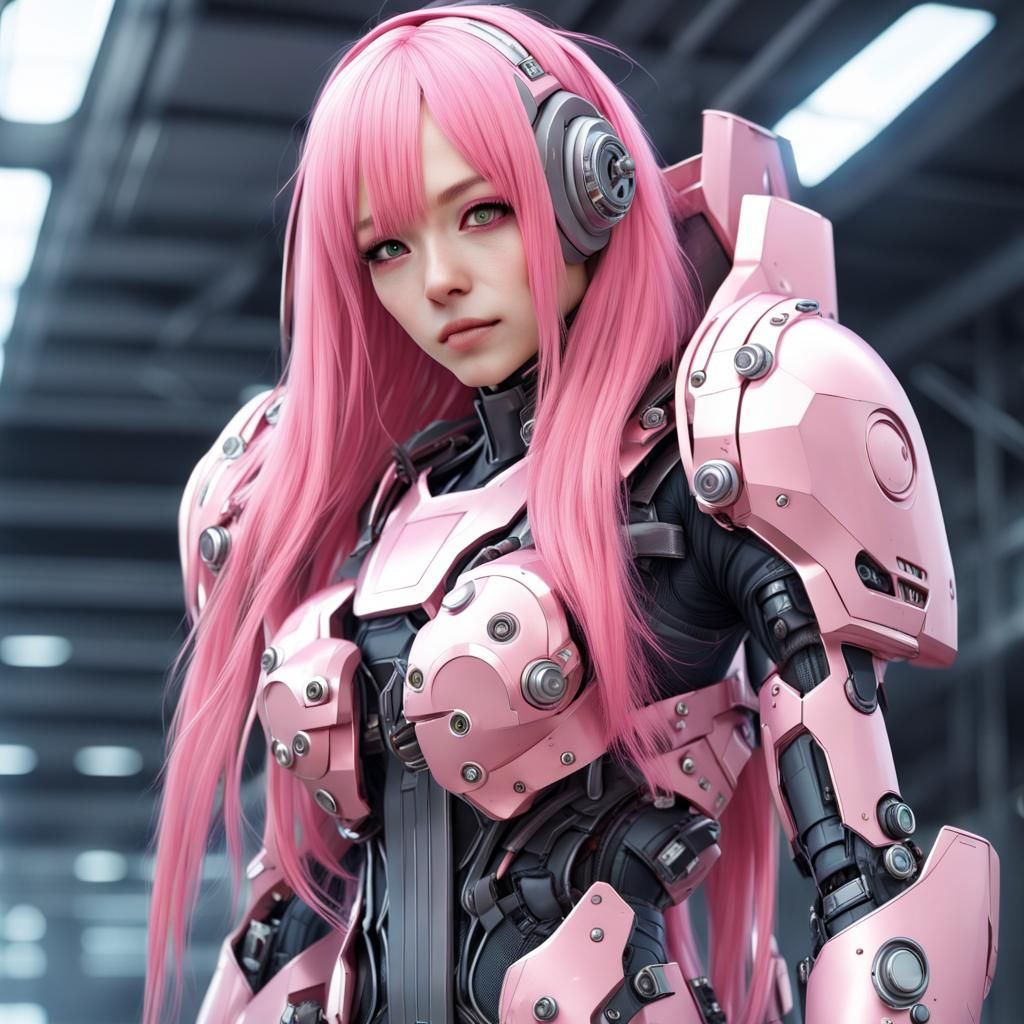 Anime Girl in Futuristic Combat Suit