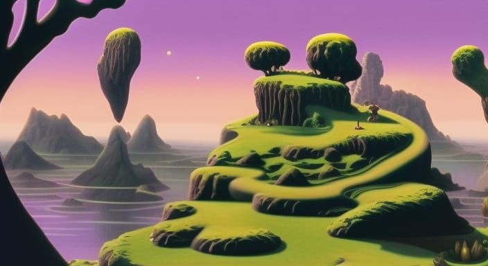 Magical Levitating Islands with Crystals and Orbs