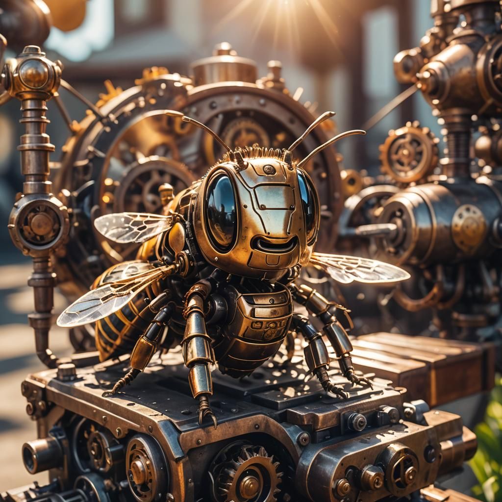 Steampunk Honey Bee in Sunshine