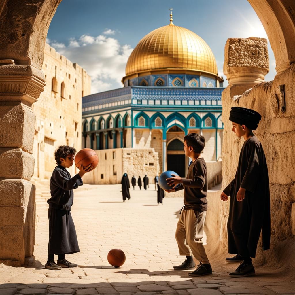 Arab and Jewish Boys Playing Soccer in Jerusalem