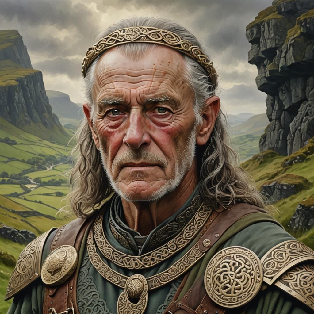Celtic King Portrait in Ancient Cornish Landscape