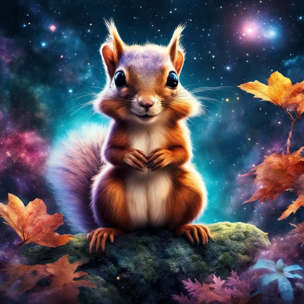 An enchanting & Mystical Cosmic Squirrel