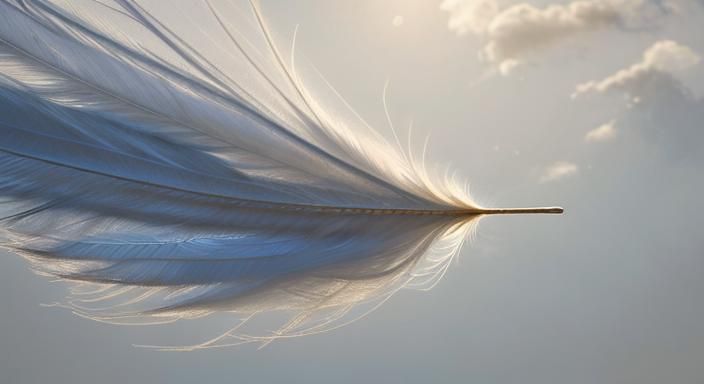 Ethereal Feather Floating in Dreamy Surrealist Mist