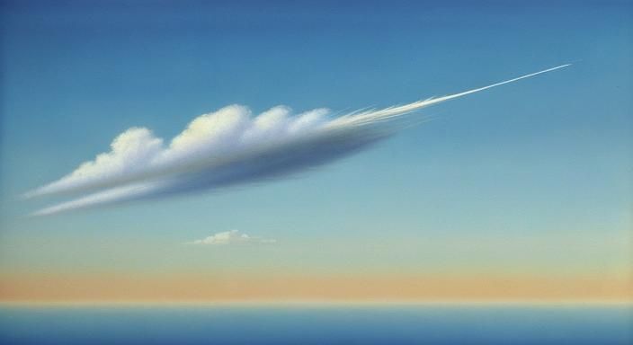 Surreal Feather Floating in Blue Sky