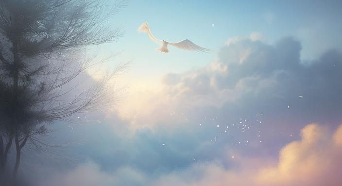 Feather Floating in Air: Magical Realism Concept Art