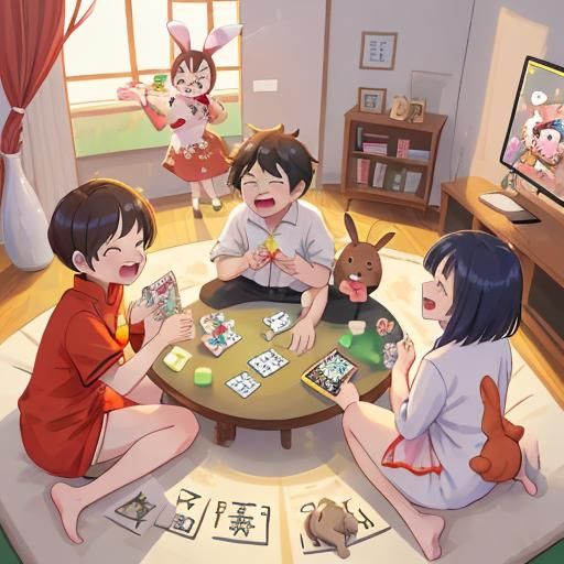 Monopoly Game During Chinese New Year Celebration