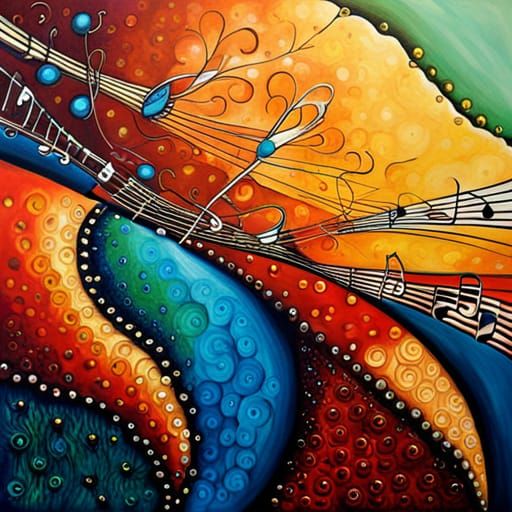 Abstract Music Pulse with Complementary Colors