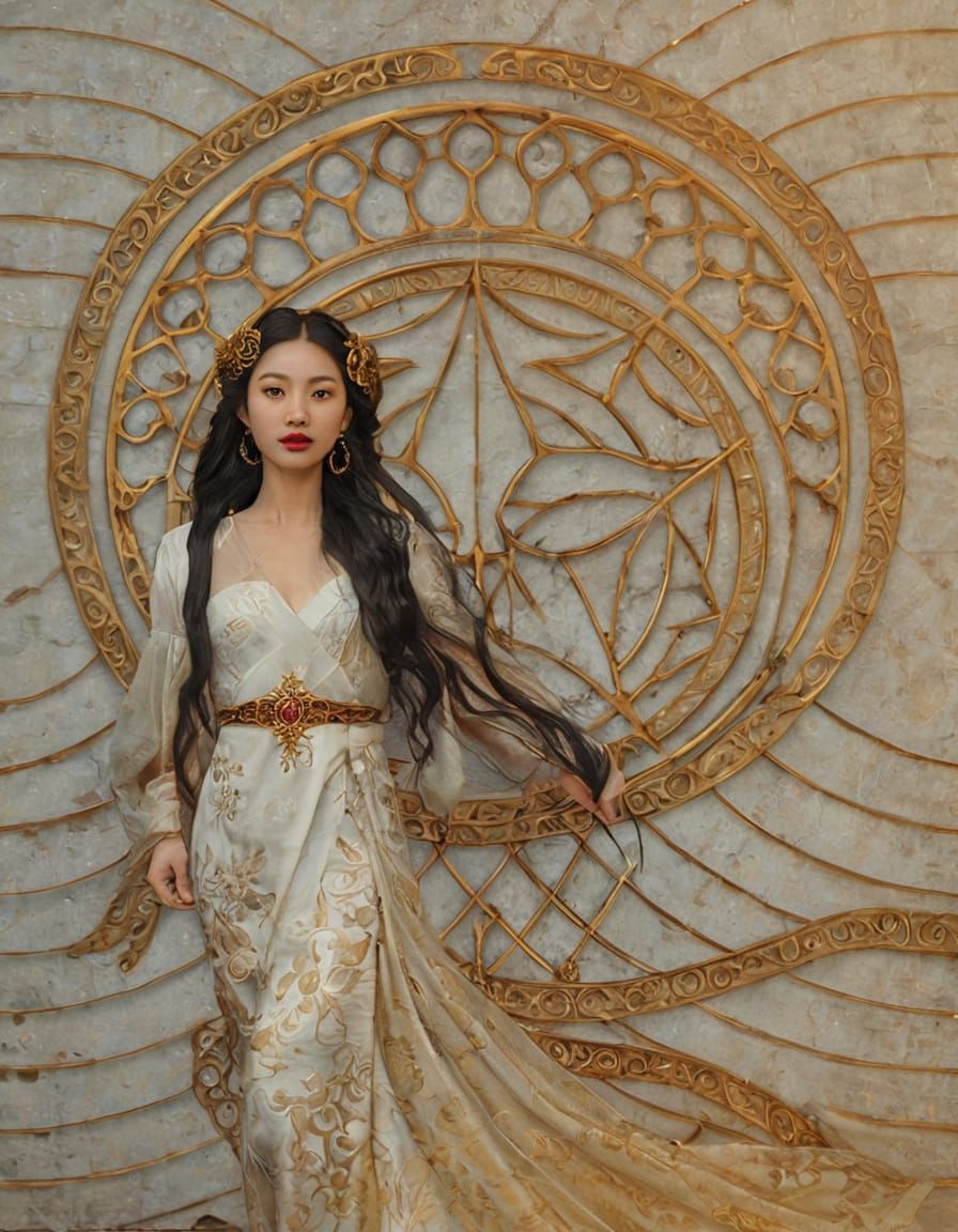 Goddess of Compassion in Golden Hour Splendor