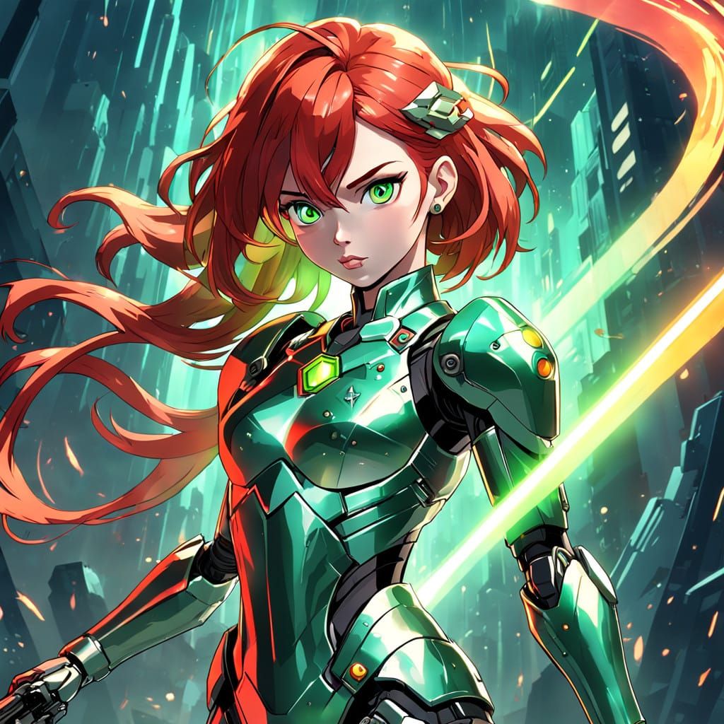 Cyberpunk Warrior Gynoid