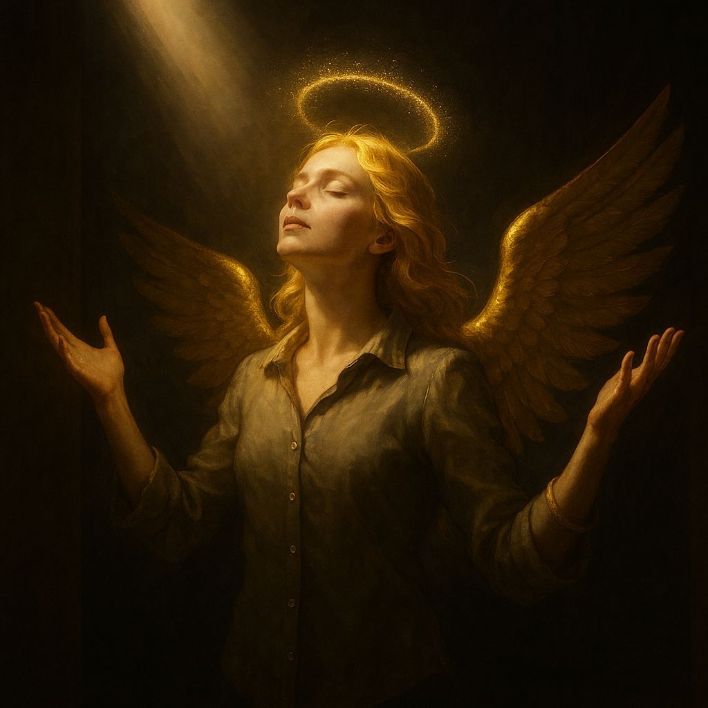 Angelic Woman Bathed in Divine Light