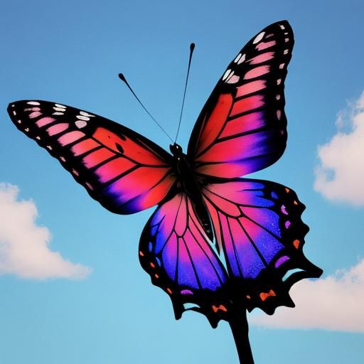 Elegant Butterfly Floating in the Wind