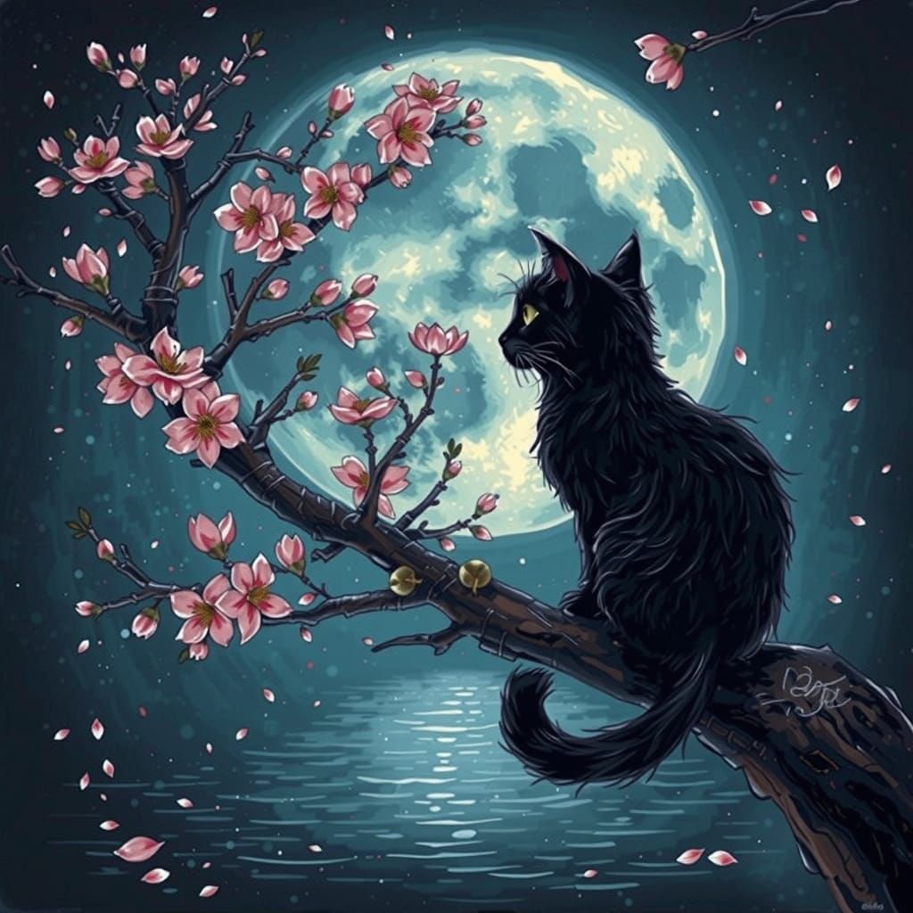Midnight Among the Cherry Blossoms