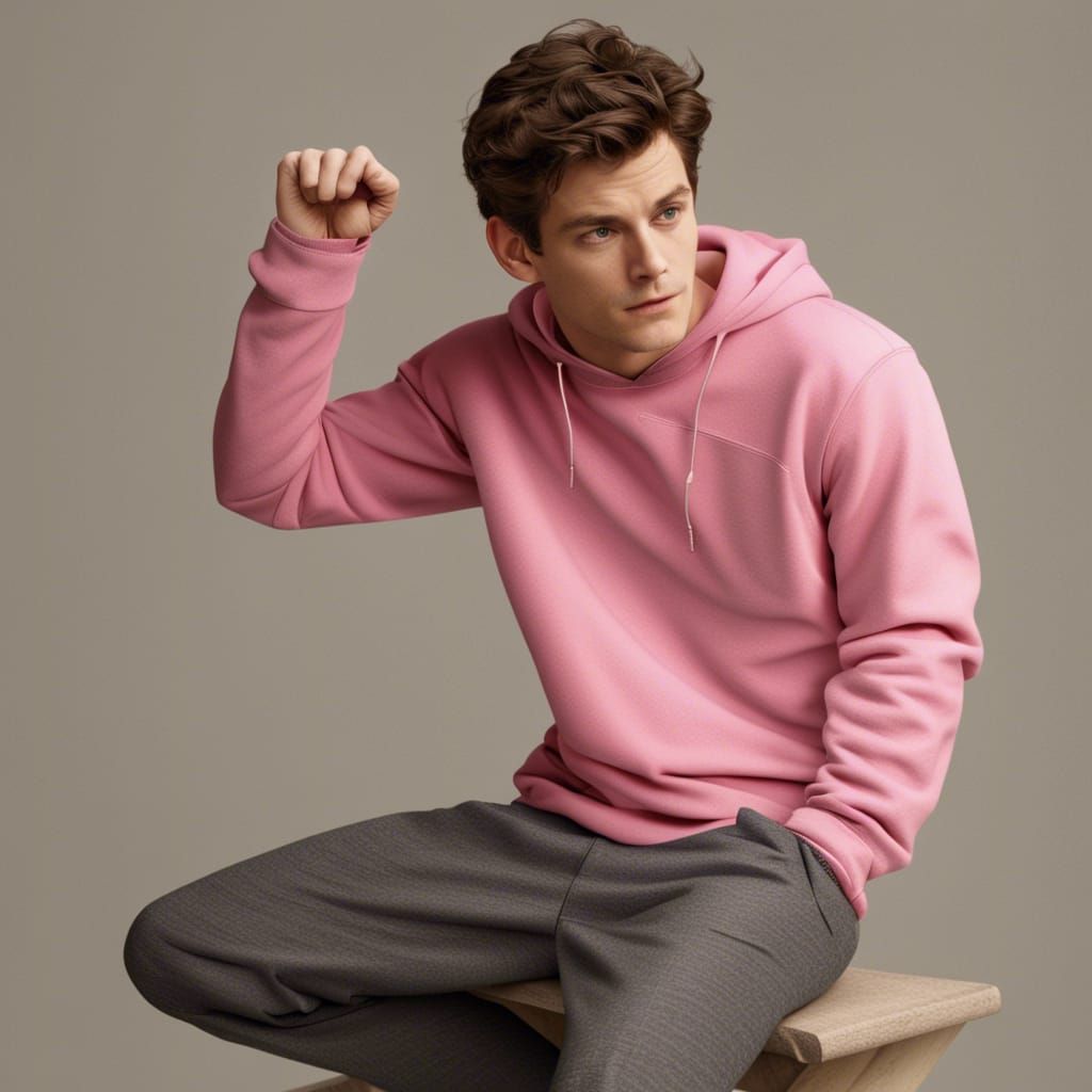 Peter Parker in Pink Sweatshirt and Sweatpants