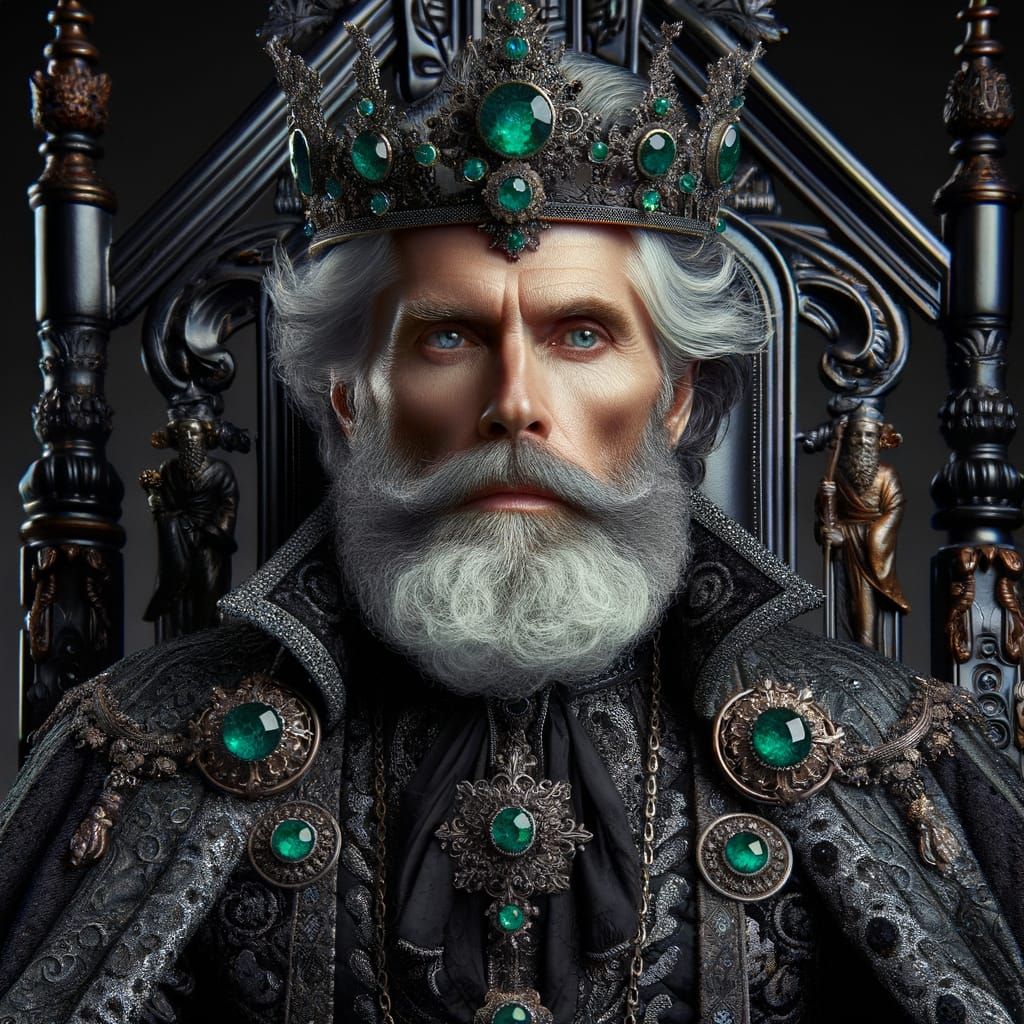 Regal Figure Seated on Bronze Throne