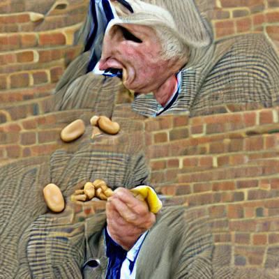 English Man Eating a Peanut