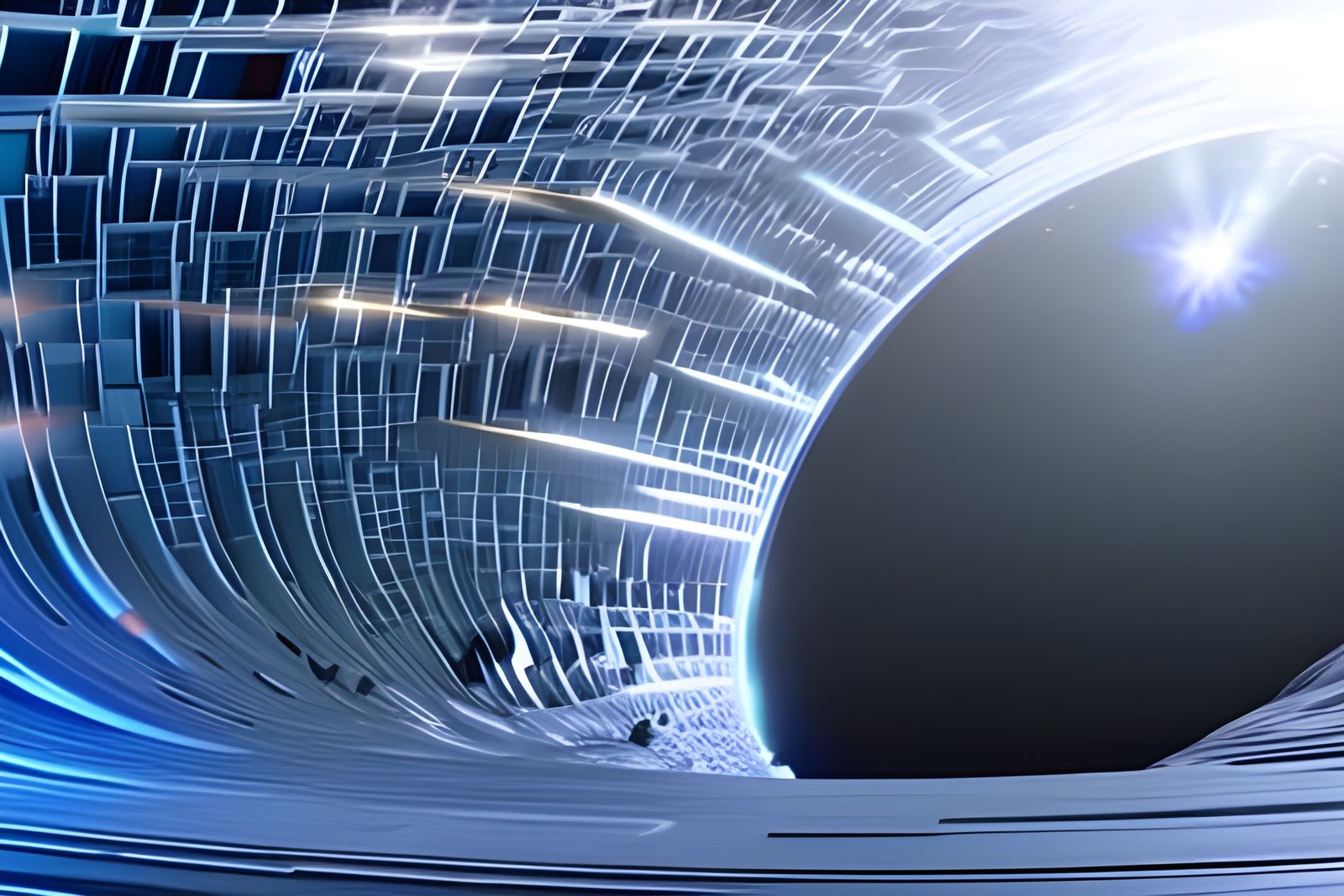 Black Hole Event Horizon in Digital Art Style