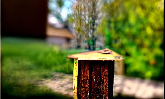 Wooden Box in Backyard, 8K HDR Render