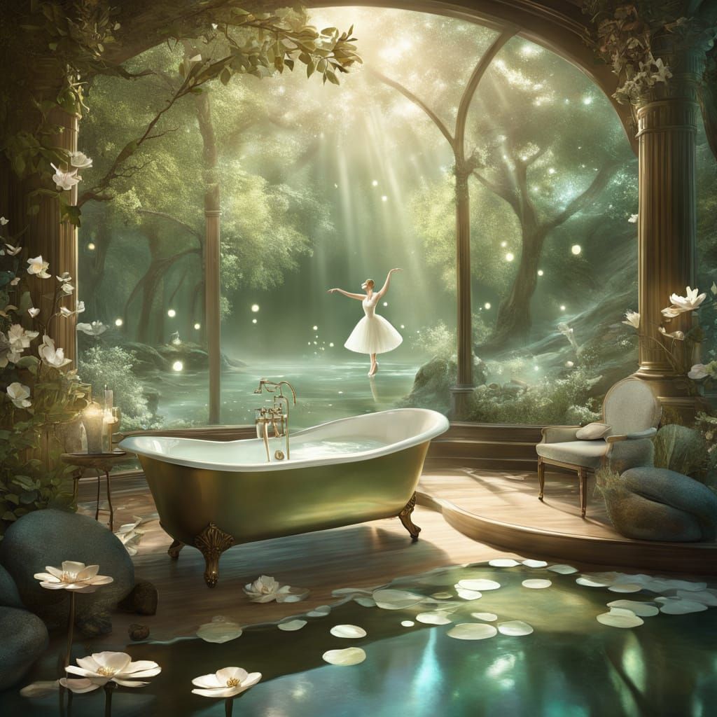 Ethereal Ballerina Feet in a Romantic Illustration