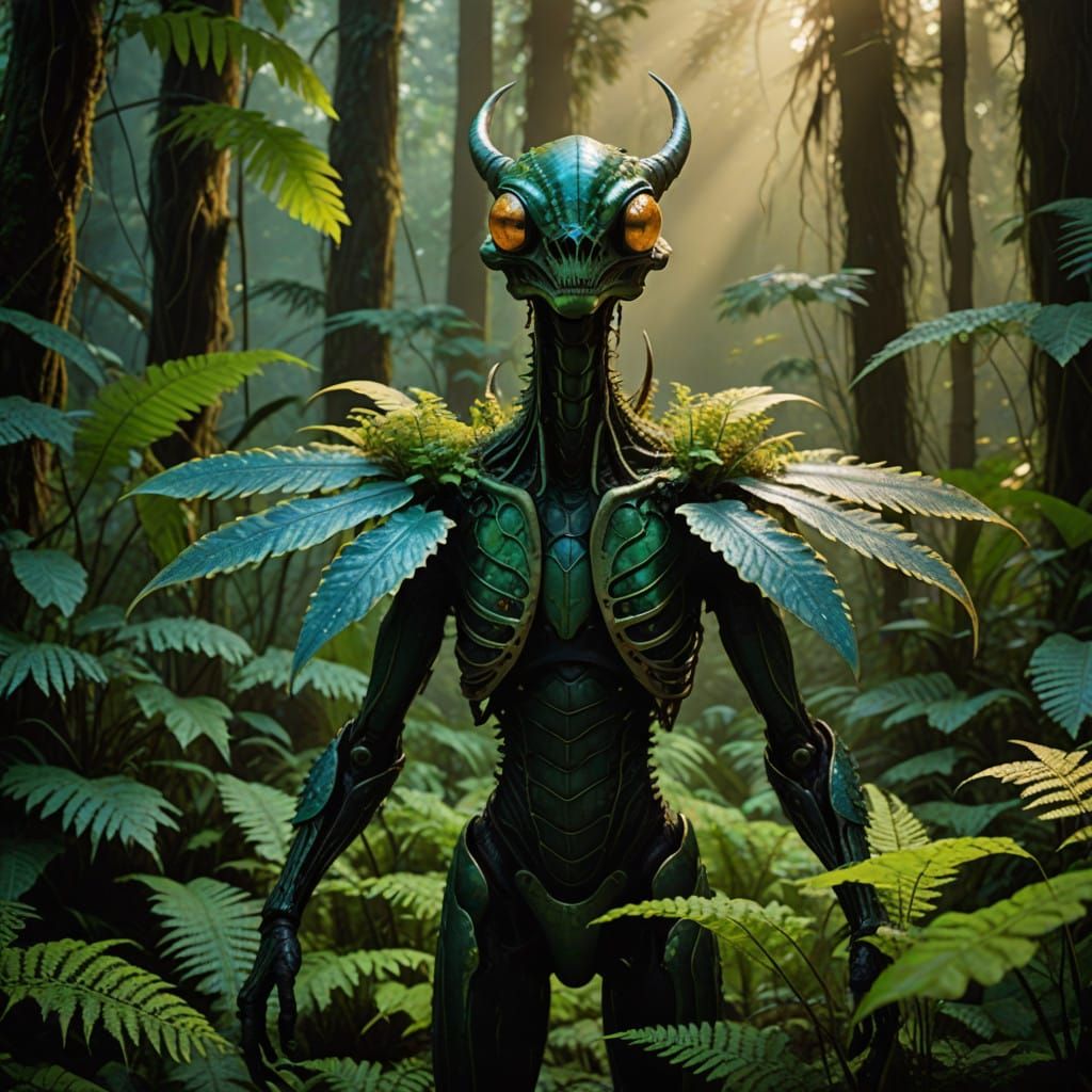 Majestic Reptavian Predator of a Lost Jungle Realm