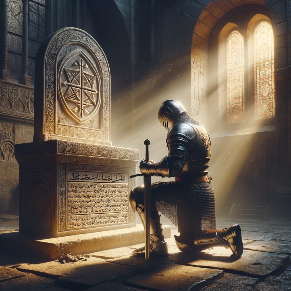 Medieval Knight in Prayerful Devotion