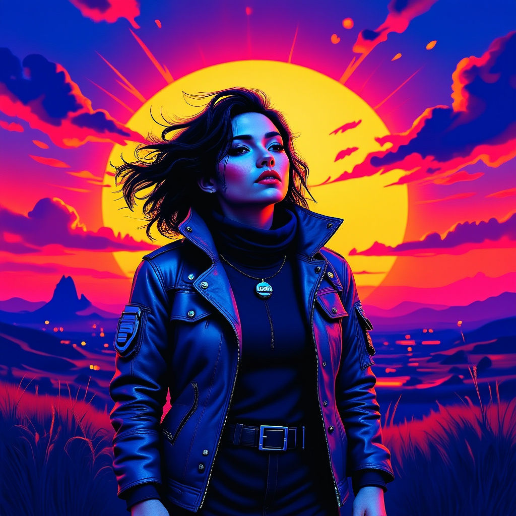 Energetic Sunset: A Vibrant Scene