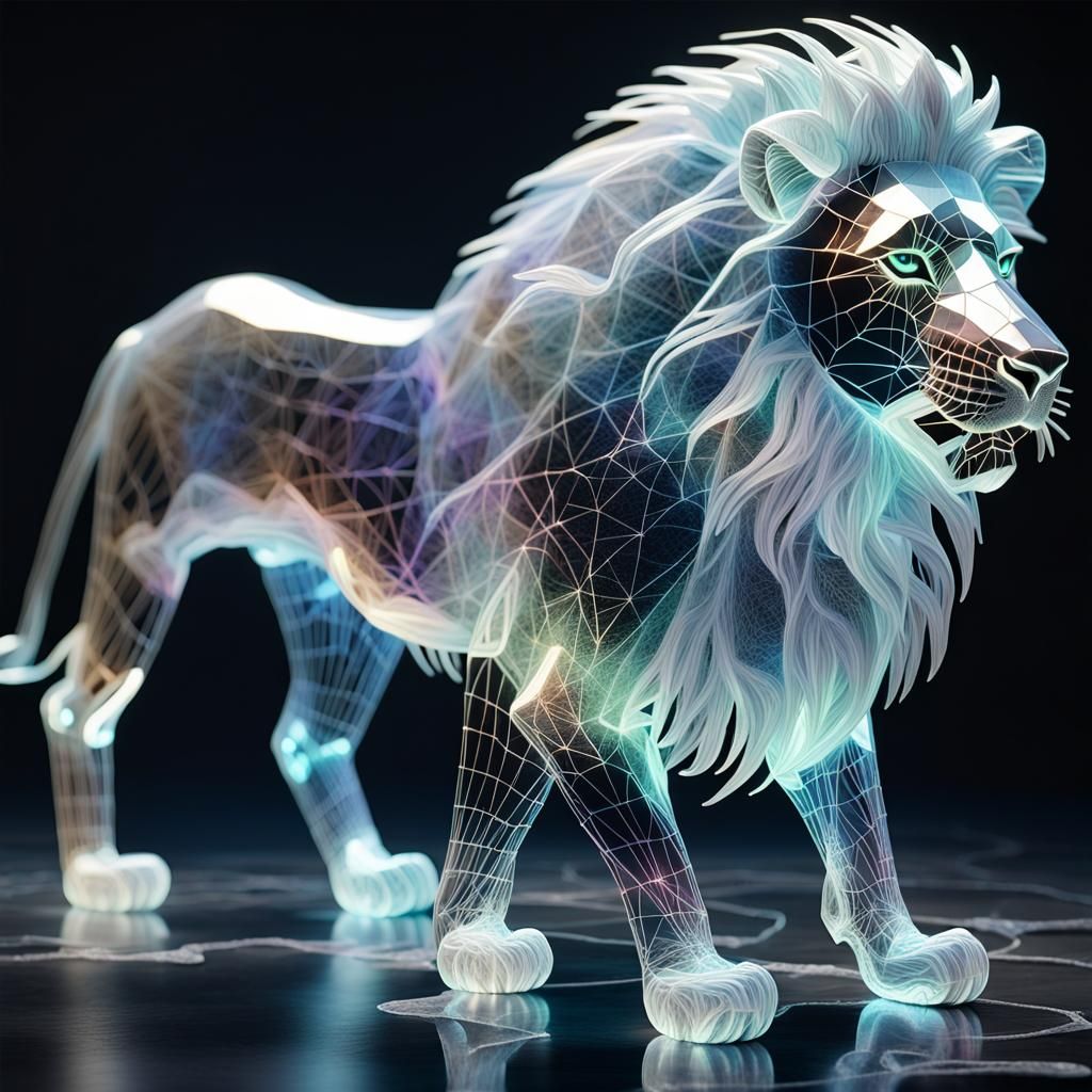 Chemiluminescent Lion of Iridescent Spiderwebs