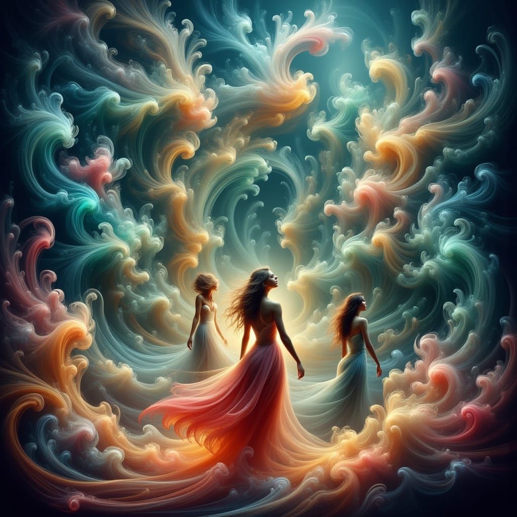 Dream Vortexes: Surreal Portraits in a Futuristic Style