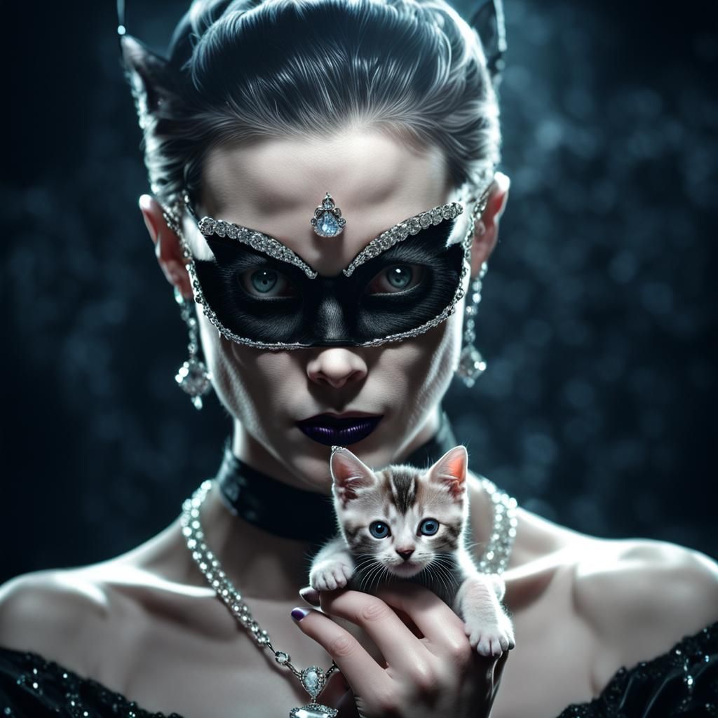 Ballerina Villainess with Kitten in High Definition