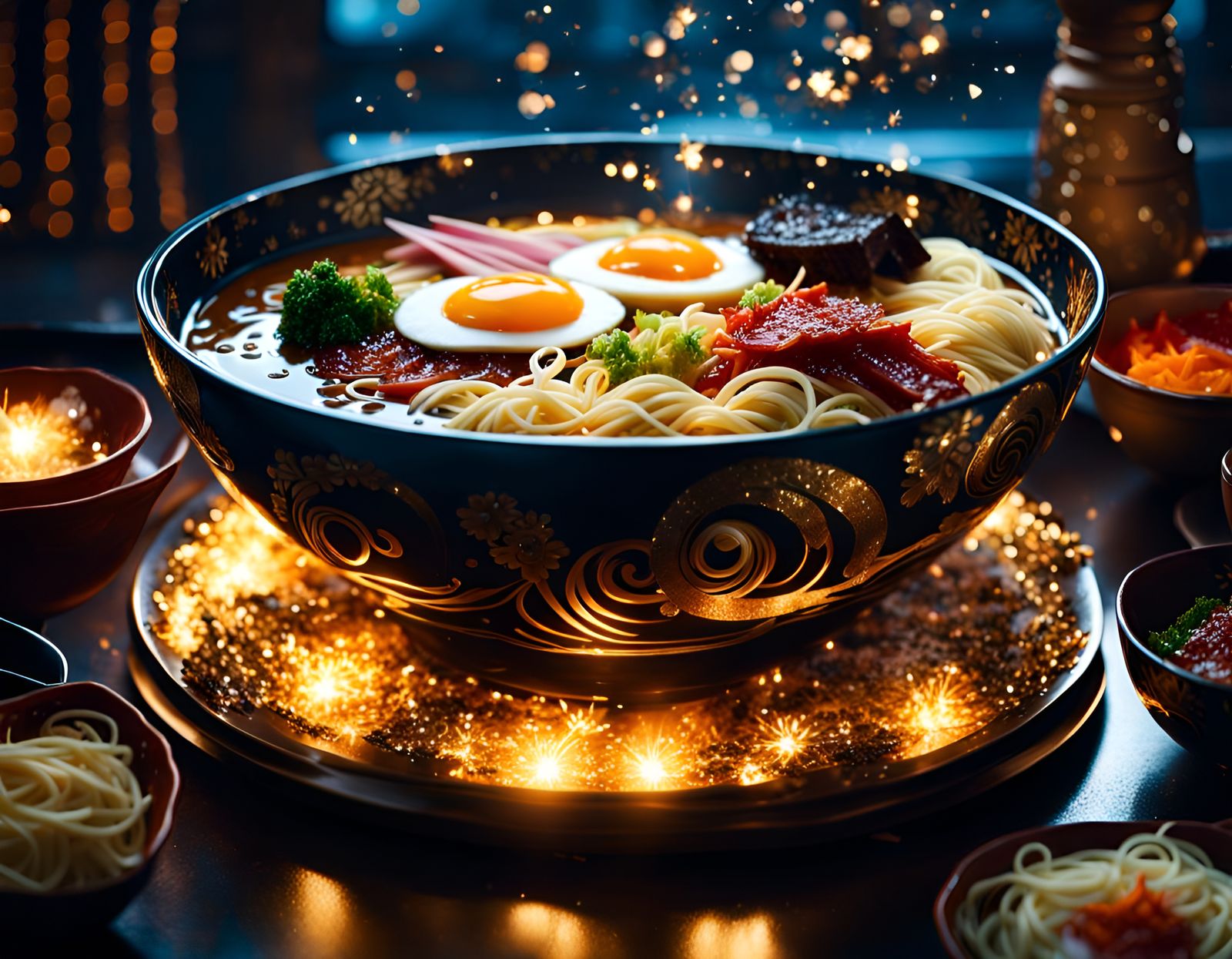 Magical Ramen Bowl in Cinematic Style