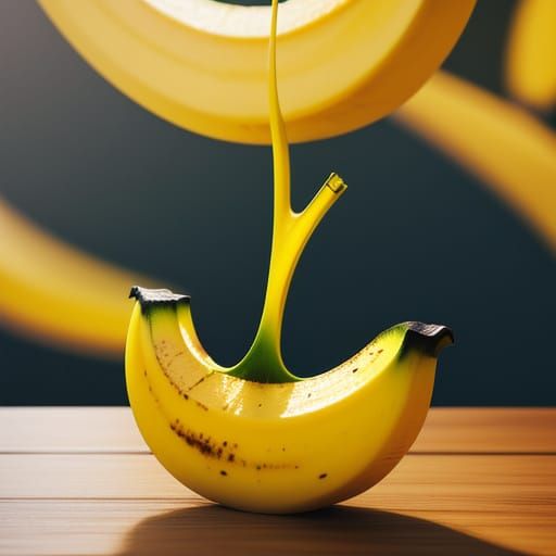 Vibrant Macro Photo of Banana in 3D Rendering