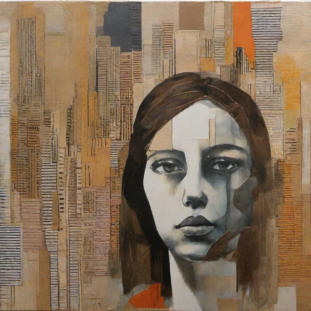 Mixed-Media Collage Portrait: The Wandering City