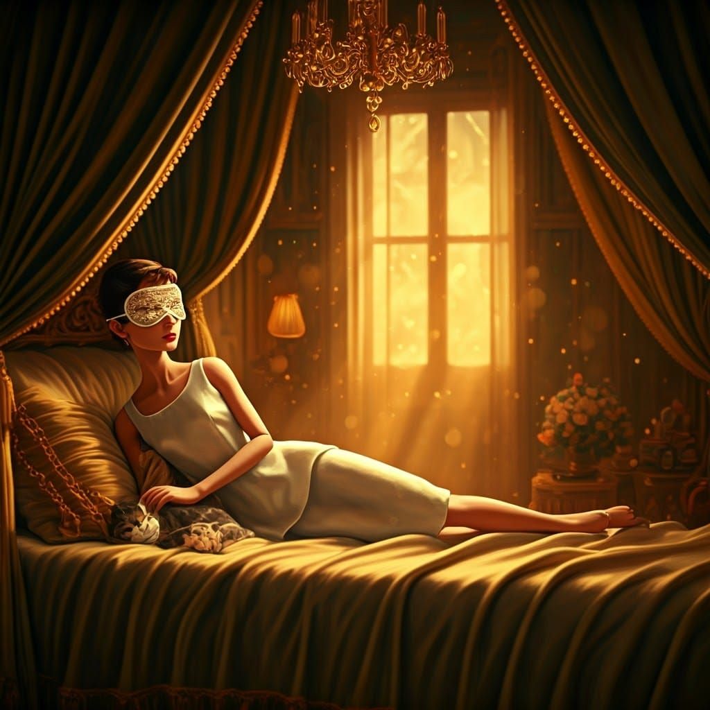 Luxurious Doll Wakes to Radiant Morning in Vibrant Colors