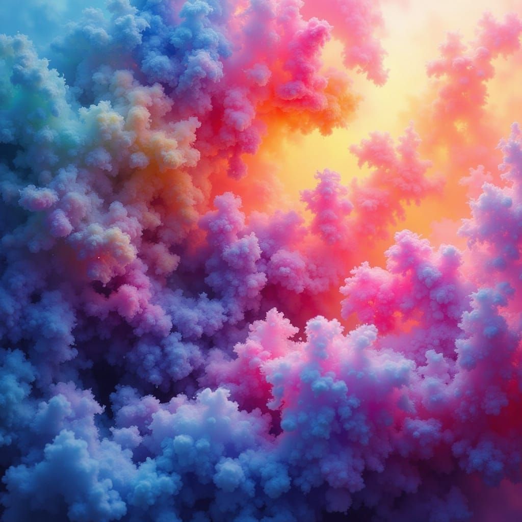 Vibrant Fairy Punk Goddess in a Dreamy Glitch Art Style