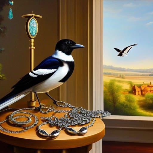 This magpie has one impressive haul of bling to take home